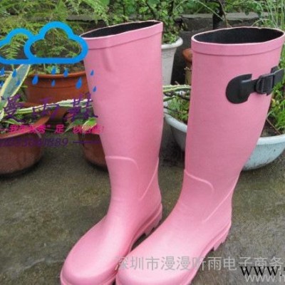 外貿出口女款雨靴 粉色大愛 公主雨鞋 天然橡膠 防滑耐磨 批發