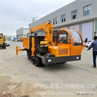 可定制復雜地形用履帶隨車吊 小型橡膠履帶吊管機 自行走隨車吊