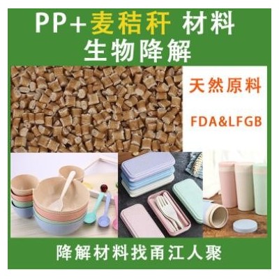 可定制PP聚丙烯竹纖維秸稈料可降解生物環保材料可制作耐高溫餐具