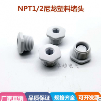 廠家供應NPT1/2 M20內六角堵頭 螺紋塞頭 孔塞尼龍防塵防水悶盲堵