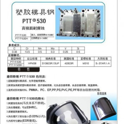 超鏡面、高硬度、高耐腐蝕《PTT品牌近似鋼號(hào)GB標(biāo)準(zhǔn)2CR13》模具鋼