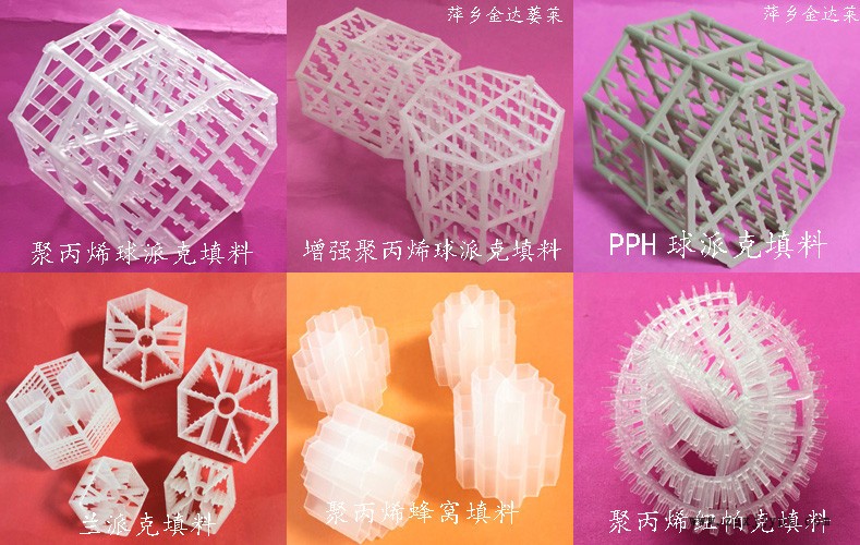 聚丙烯球派克填料_熱電廠海水脫硫洗滌器塑料球派克_氣體吸收冷卻器藍泰克_萍鄉金達萊精填牌環保材料